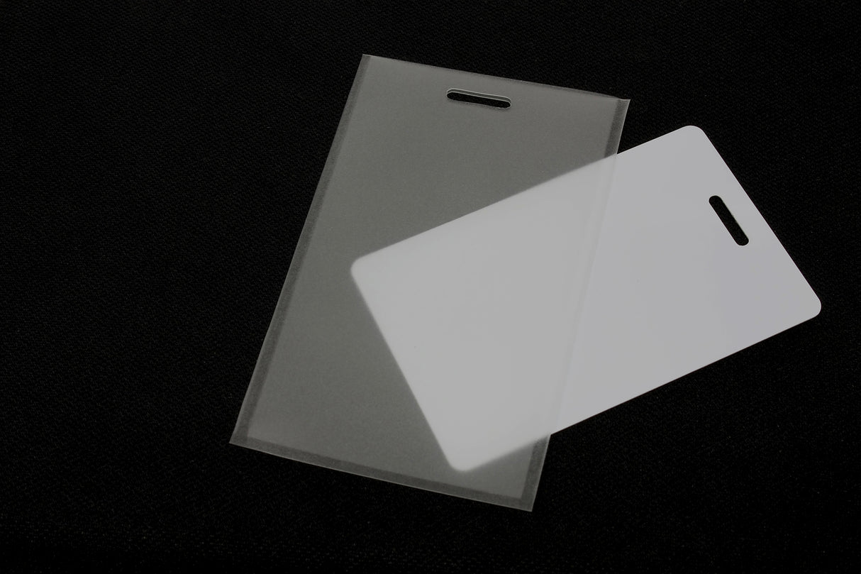 ID-CARD TRANSPARENT HOLDER/COVER/SKIN. CHEMICAL RESISTANT. MADE OF POLYURETHANE