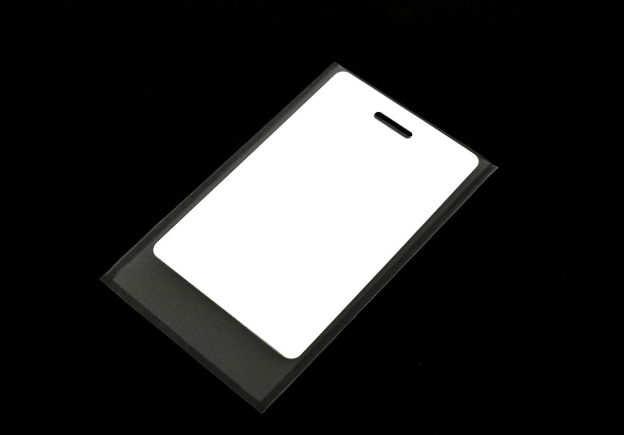 ID-CARD TRANSPARENT HOLDER/COVER/SKIN. CHEMICAL RESISTANT. MADE OF POLYURETHANE