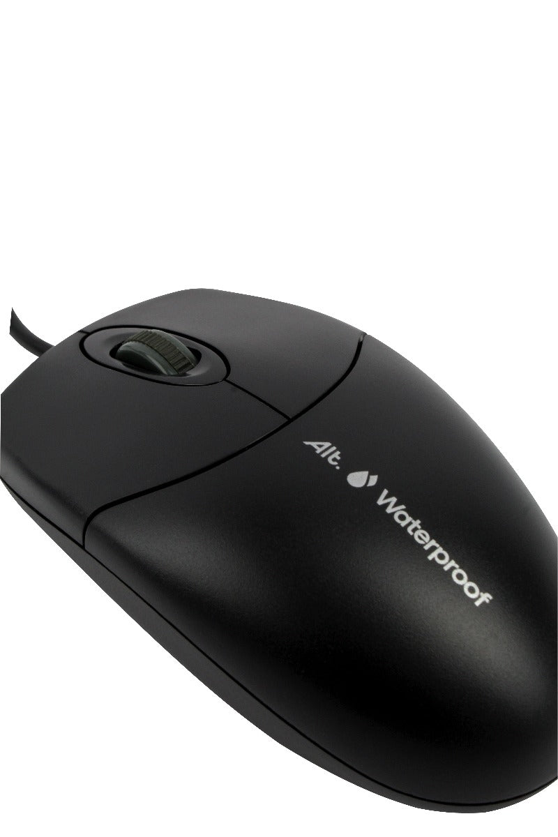 Waterproof Wired Mouse, Black, Right