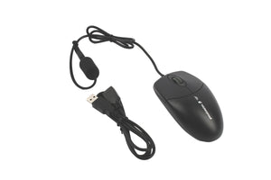 Waterproof Wired Mouse, Black, Right 