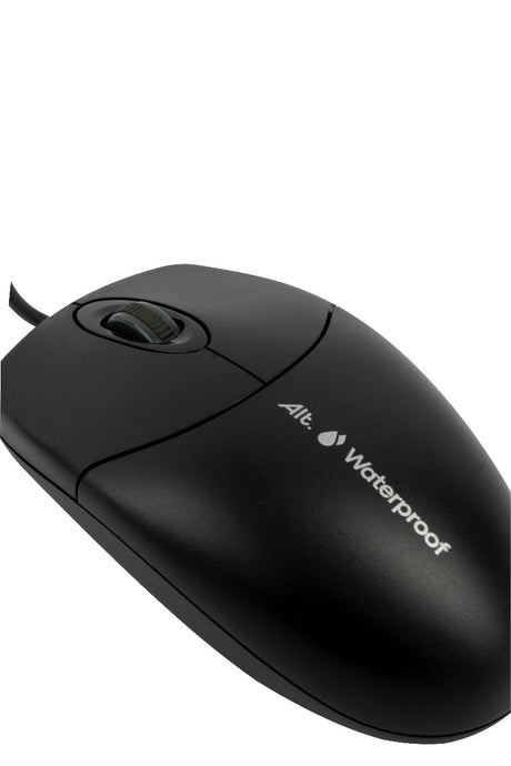 Waterproof Wired Mouse, Black, Right 