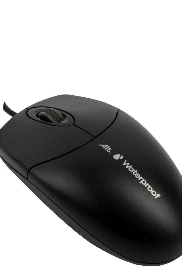 Waterproof Wired Mouse, Black, Right 